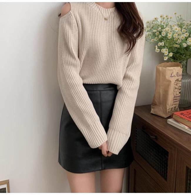 Damen Schwarzer PU-Leder A-Linien Minirock – Slim Fit, Vielseitiger Midi für Herbst/Winter