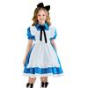 Alice In Wonderland Maid Costume for Girls, Blue Dress with Apron and Headwear