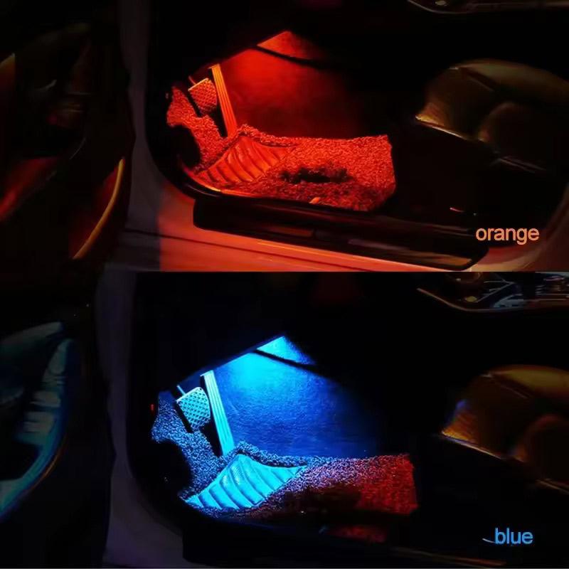 Interior Upgrade Two Colors Blue And Orange Foot Well LED Ambient Lighting For BMW 1 3 5 Series X3 X5 F20 F21 F22 F30 F34 F35