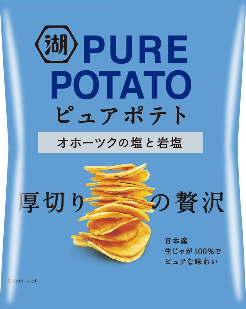 Koikeya Pure Potato Okhotsk Salt and Rock Salt 55g x 12 bags