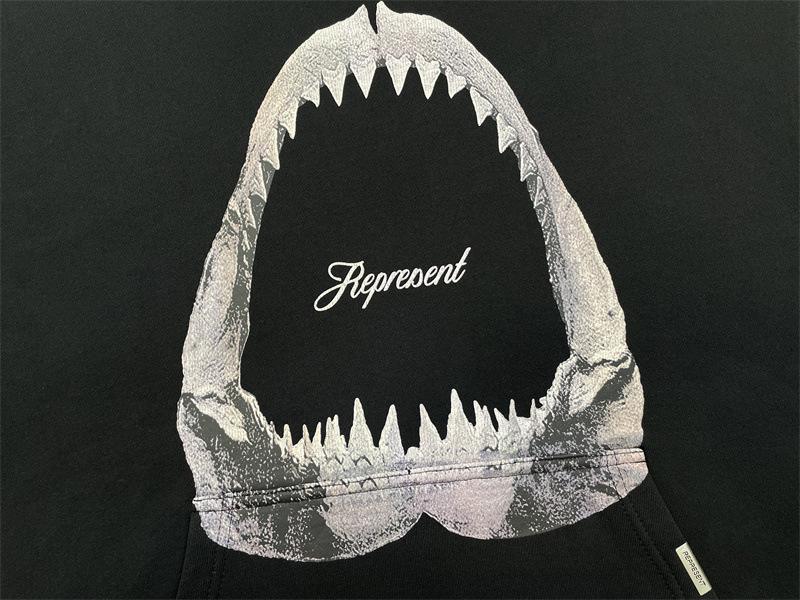 Megalodon Vintage Distressed Cotton Hoodie - Trendy High Street Style, Casual Loose Fit