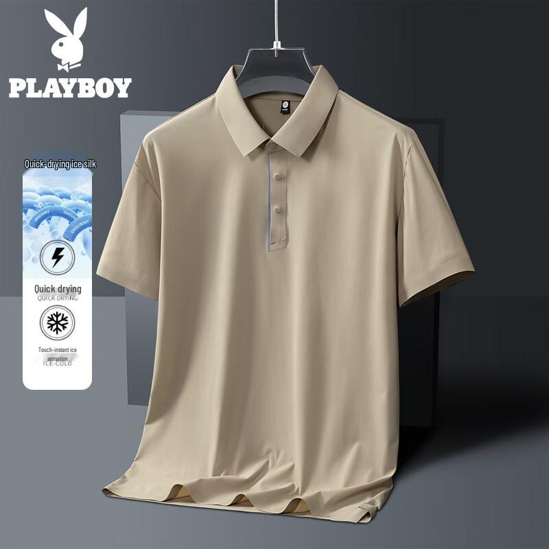 

PLAYBOY Men s Ice Silk Quick-Dry Polo Shirt L