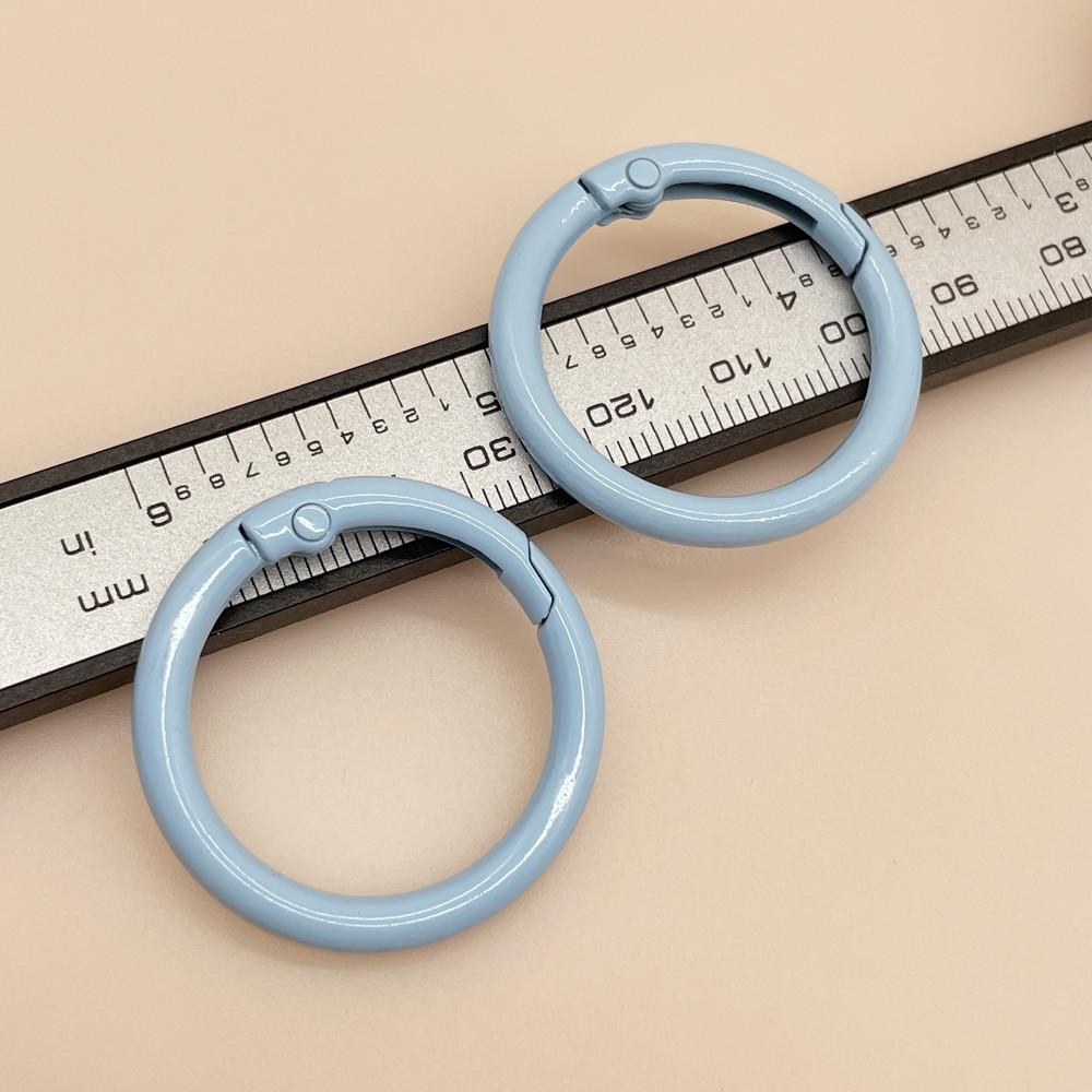 33mm Colorful Coil Spring Snap Buckle Luggage Bag Doll Keychain Ring Ornament