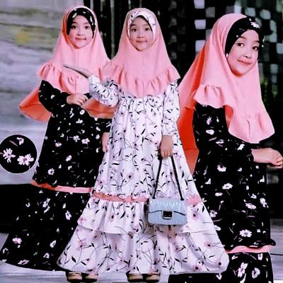 Girls Dresses,Baby Girl Kids Muslim Dress,Two Piece Prayer Maxi Dress Hijab Islamic Abaya Long Sleeve Solid A Line Swing Dress Kids 2-9 Years