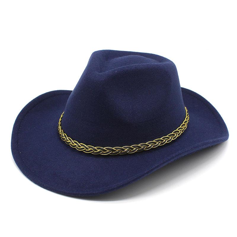 Cappello da Jazz da Gentleman Stile Originale Bordo Piegato Cappello a Cilindro Retrò Cappello in Feltro di Cashmere Etnico Occidentale Cappello per Bambini