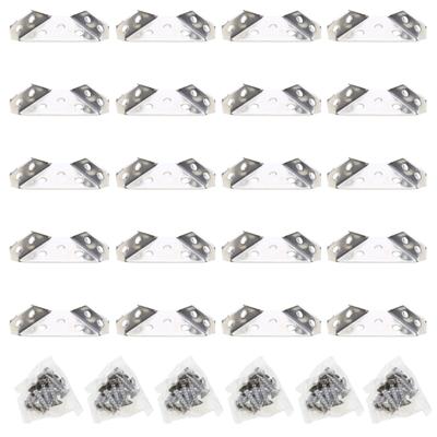20Pcs Universal Furniture Corner Connectors Stainless Steel Angle Corner Brackets Angle Corner Brackets for Furniture