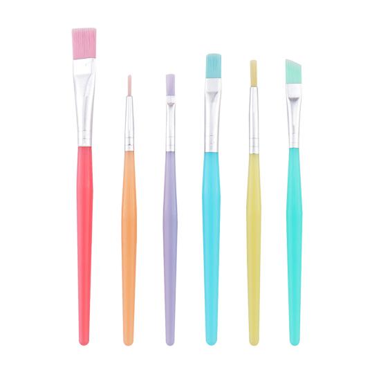 Professional Nylon Brush Set 6PCS Paint Brush, with Candy Colored Design, Flexible Oil Painting Brushes Bristles for Watercolor Acrylic Artist
