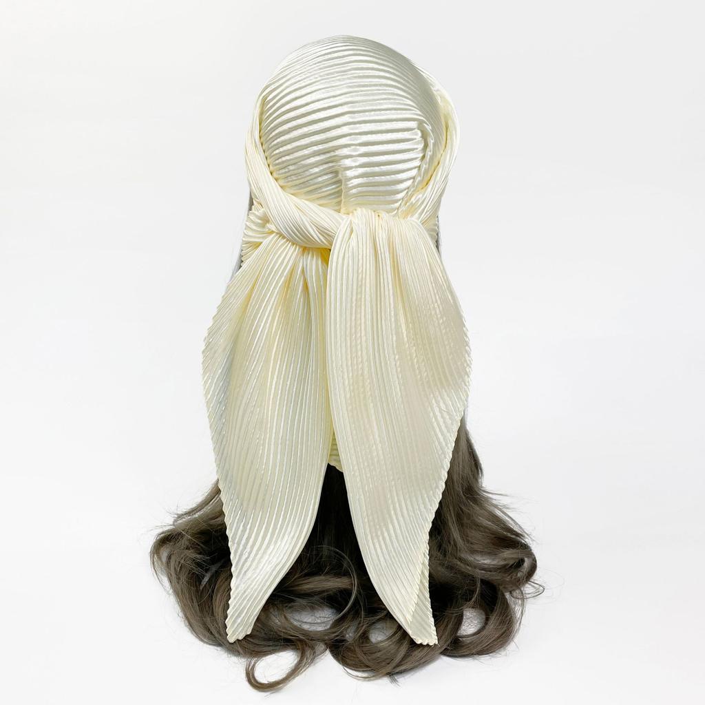 Fashionable New Versatile Headscarf Large Square Scarf Solid Color Scarf Women'S Simulated Silk Satin Scarf