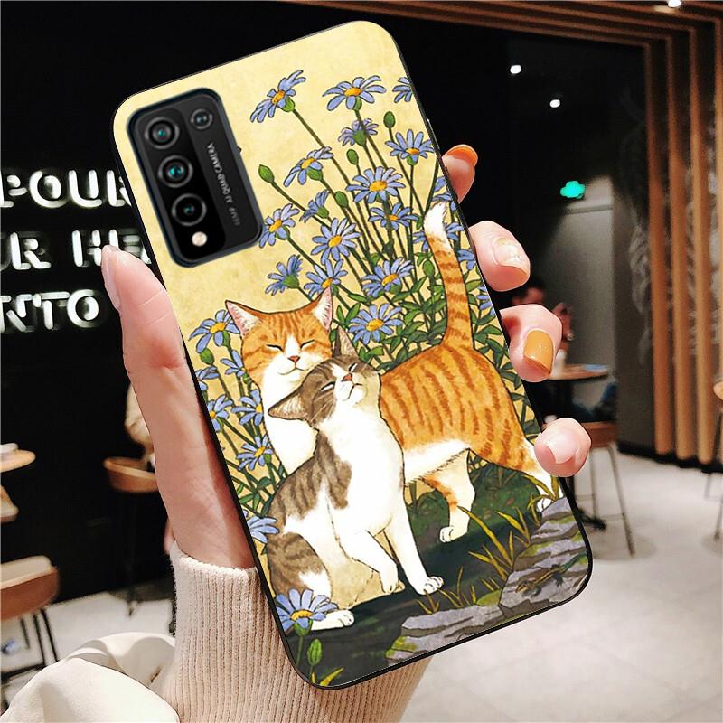 Cartoon Katzen Katze Handyhülle für Huawei Honor 50 10X Lite 20 7A 7C 8X 9X Pro 9A 8A 8S 9S 10i 20S 20lite 7X 10 lite