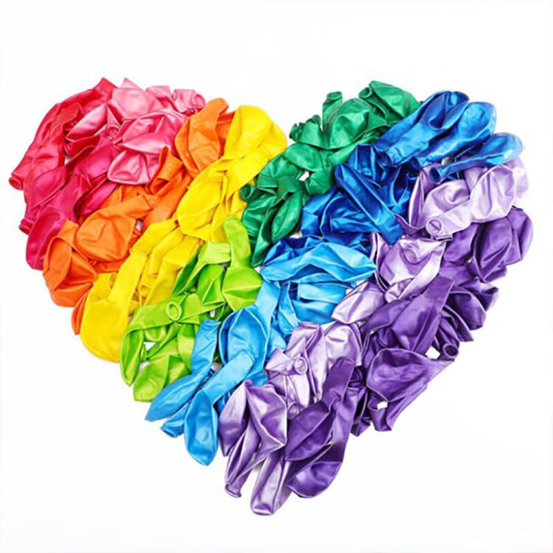 10-inch Pearlescent Latex Balloons - Mixed Colors (100 Pcs)