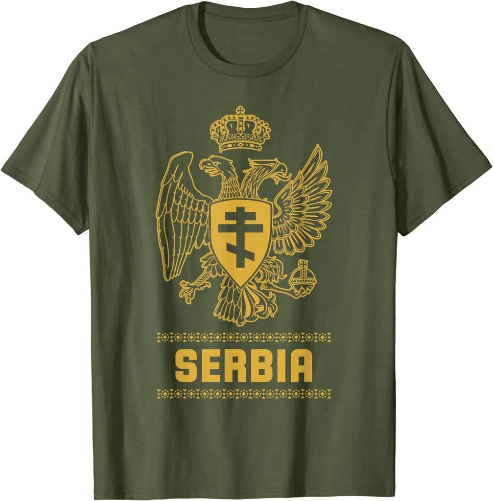 Serbia Serbian Serb Srbija Eagle Unisex TShirt Short Sleeve Casual Cotton ONeck Summer Shirt
