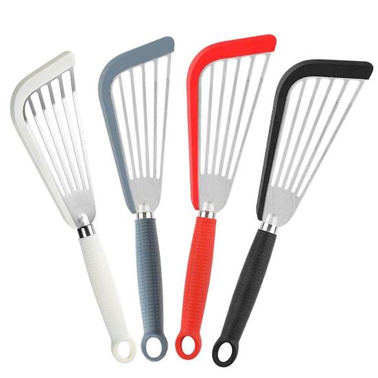 Cooking Spatula Non-stick Long Handle Hollow Out Multifunctional Stainless Steel Silicone Anti-scald Fish Spatula Shovel Kitchen Gadget