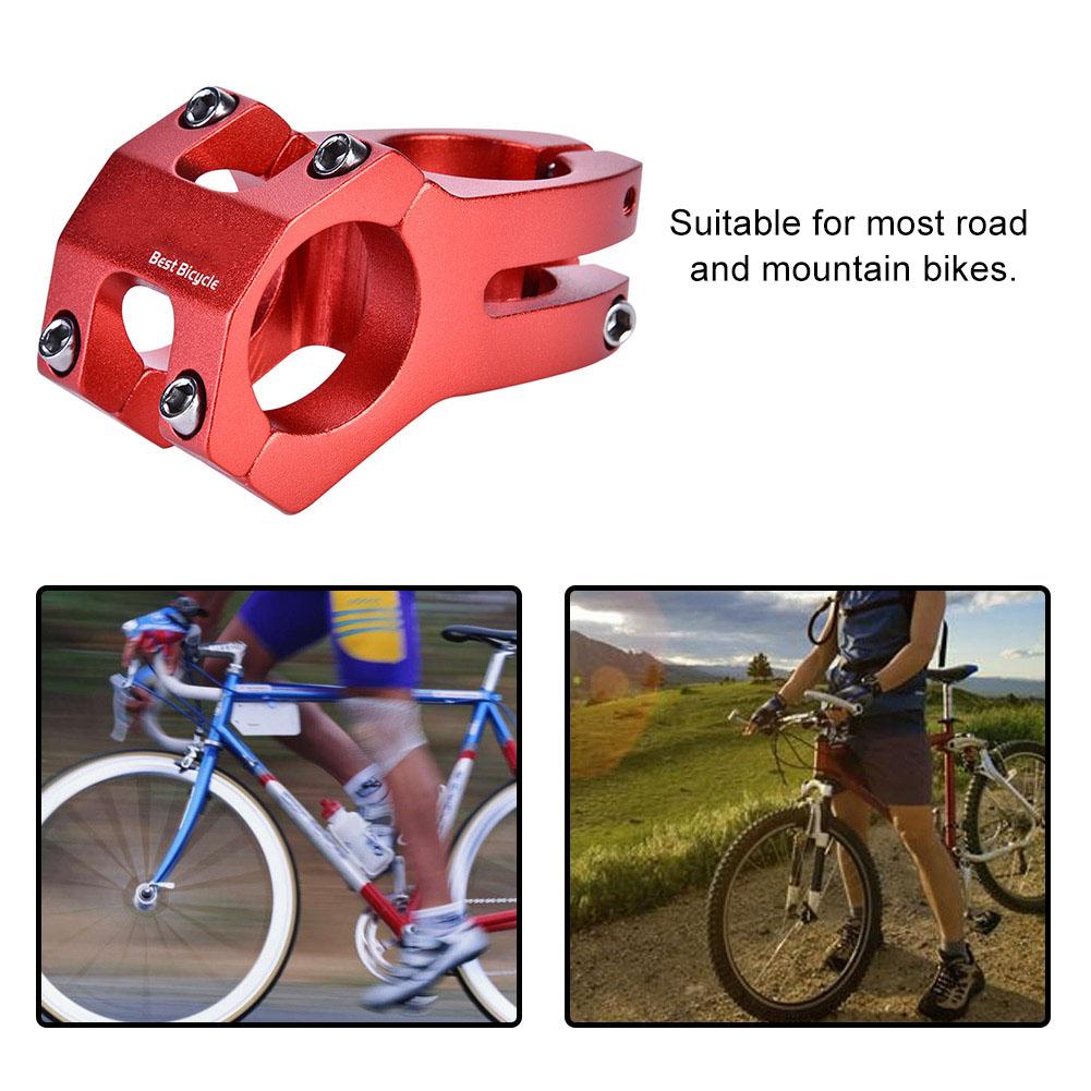 31.8mm Aluminum Alloy Mountain Bike Handlebar Fixed Stem Cycling Accessory (Red)