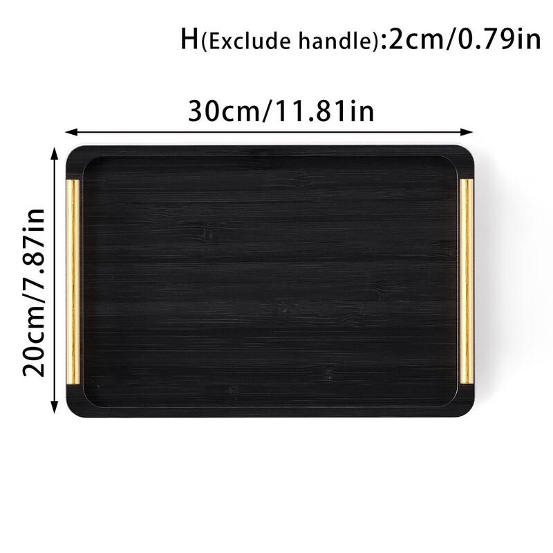 Ru Han Premium Black Bamboo Tea Cup Serving Tray