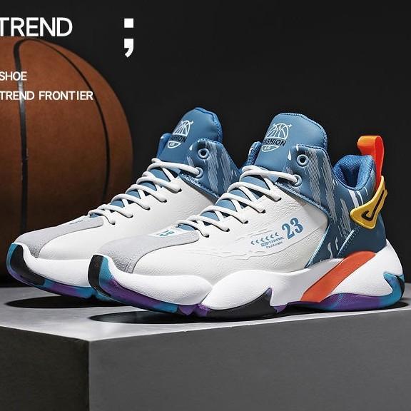 New men's shoes 2025 spring high-top basketball shoes, sports shoes, student running shoes, breathable, non-slip and wear-resistant casual shoes