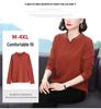 Embroidered Round Neck Loose-Fit Pullover Blouse for Autumn/Winter