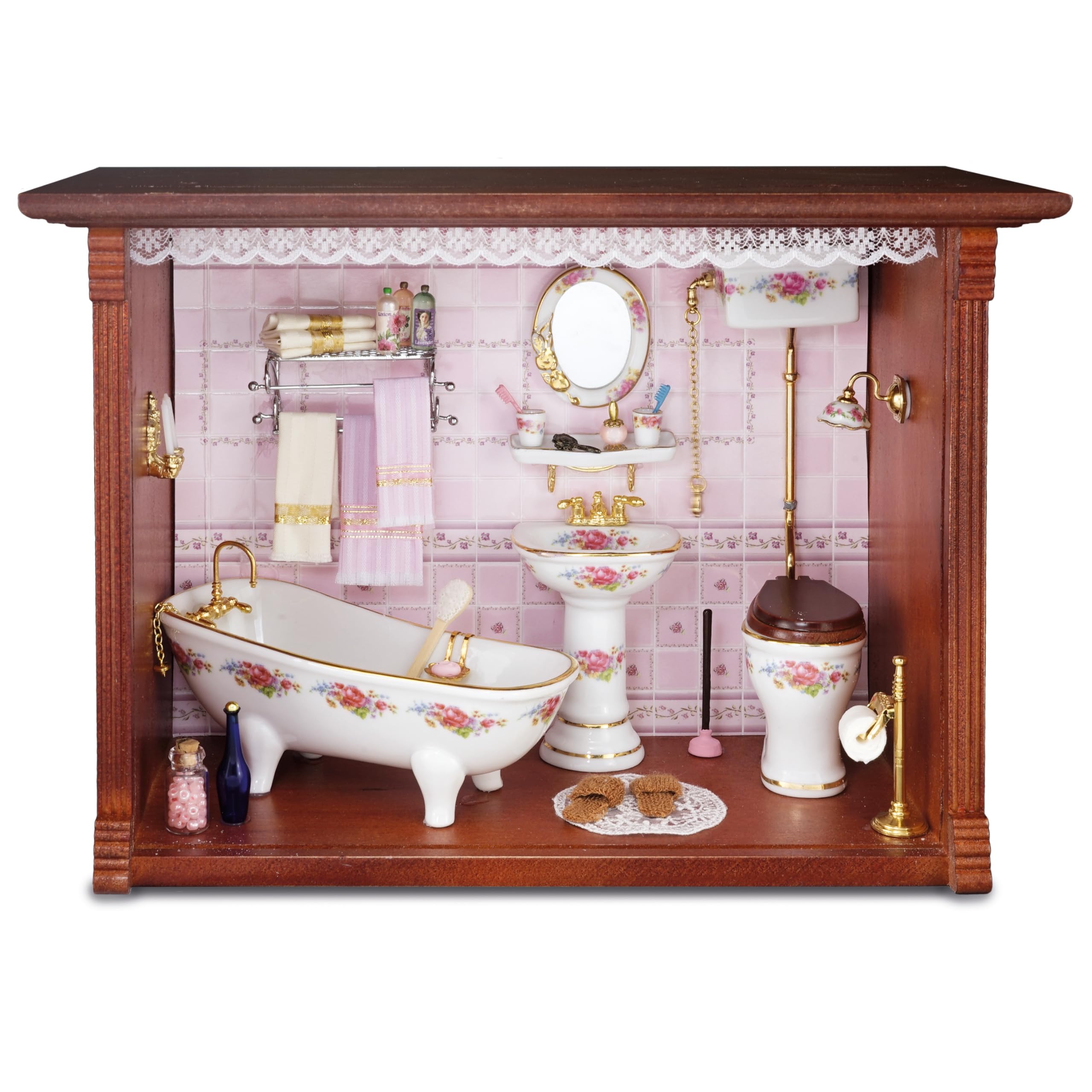 

Миниатюрная настенная коробка для фотографий Reuters [ванная комната кукольного домика] RP1705-2 коричневый