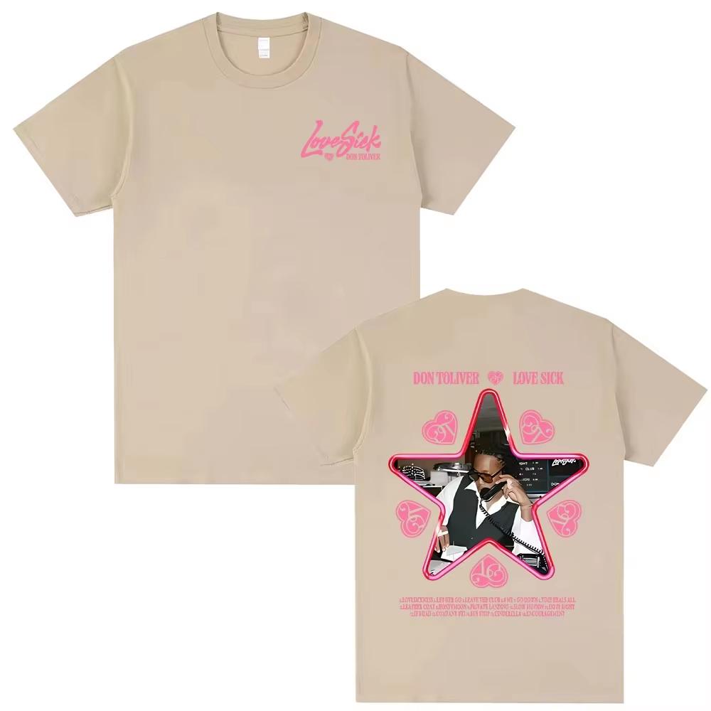 Nuova Vendita Calda Rapper Don Toliver Love Sick T-shirt Grafica Uomo Donna Vintage Hip Hop Oversize Streetwear Maglietta Oversize Manica Corta Abbigliamento Casual