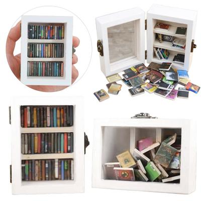 Shake Away Anxiety Estante Estante De Livros Miniatura De Madeira Decoração De Canto De Livro Mini Estante De Bolso