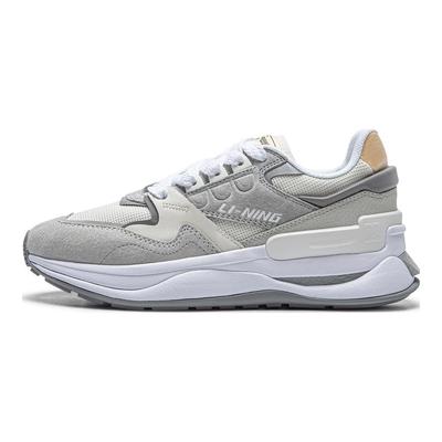 Li Ning Original V2 Bequeme Vielseitige Stoßdämpfende Rutschfeste Low-Top Freizeitschuhe Damen Sneaker Grau AGCT502-4