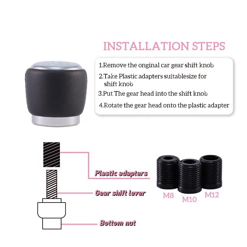 Gear Shift Knob Lever Change Gearbox Shifter Leather For Manual Selector Handle 6 Speed Car Accessories