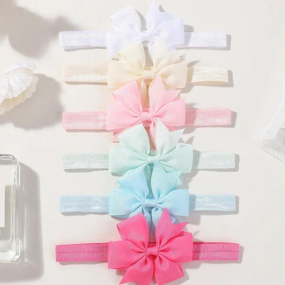 

6pcs Baby Girl Headband Newborn Kids Children Rubber Bandage Bands Elastics Hair Accessory Hairbands Bowknot Hair Accessories