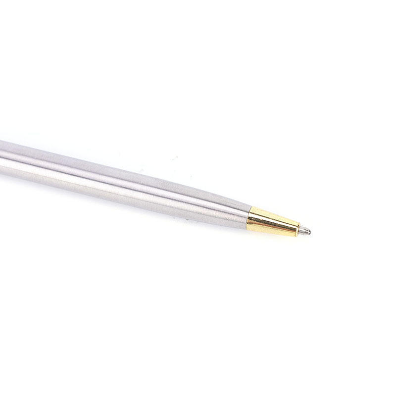 1Pc Metal Ballpoint Pen Stationery Stainless Steel Rod Rotating Pen Ballpen