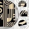 Geometric Art Shower Curtain Black White Abstract Pattern Modern Design Bold Lines Minimalist Bathroom Decor Waterproof