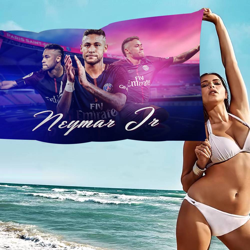 N-Neymar Jr Stella del Calcio Asciugamano da Bagno Microfibra Morbido Assorbente Traspirante Per Bambina Bambini Decorativo Cartone Animato Asciugamano da Spiaggia