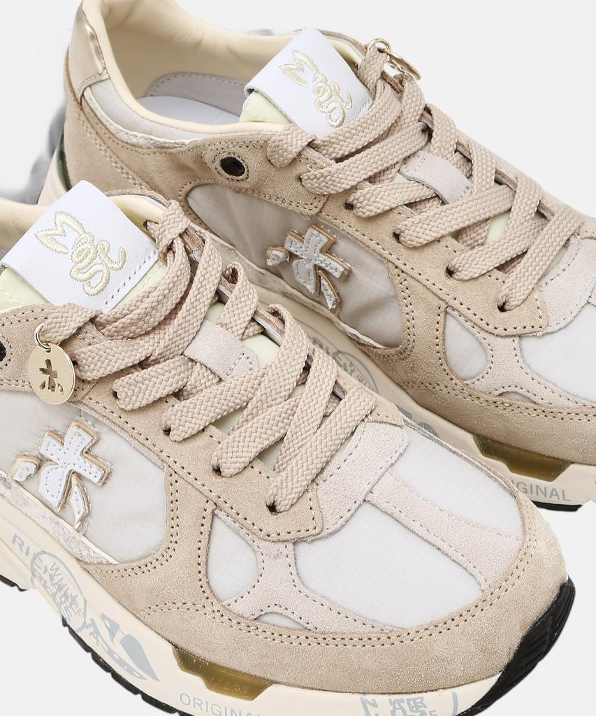 Premiata [26Ss][Mase] Beige Logo Patch Cowhide Women'S Sneakers
