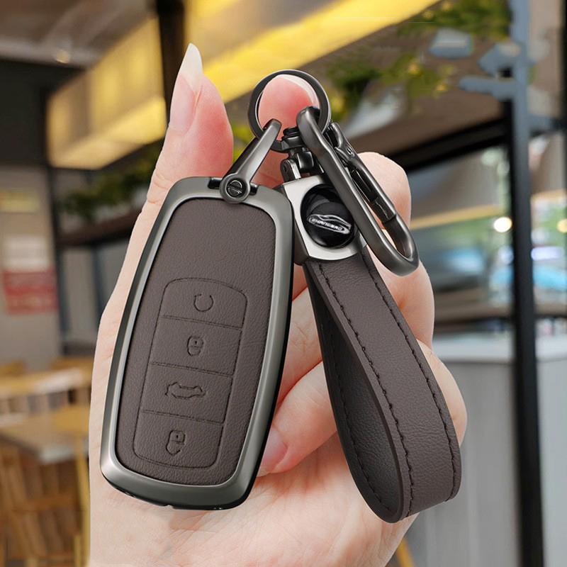 Metal Leather Car Key Case Cover for Chery Tiggo 8 Pro Tiggo 8plus New 5 Plus 7pro Chery Tiggo 7 Pro Max Omoda 5 C5 Modod Shell