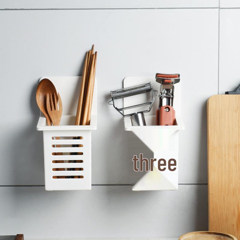 Wall-Mounted Chopstick Holder and Storage Basket