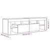 VidaXL TV Stand with LED Lights Sonoma Grey 140x36.5x40 Cm, TV Stand, Media Cabinet, Hi-Fi Cabinet, TV Unit, Unit 822642
