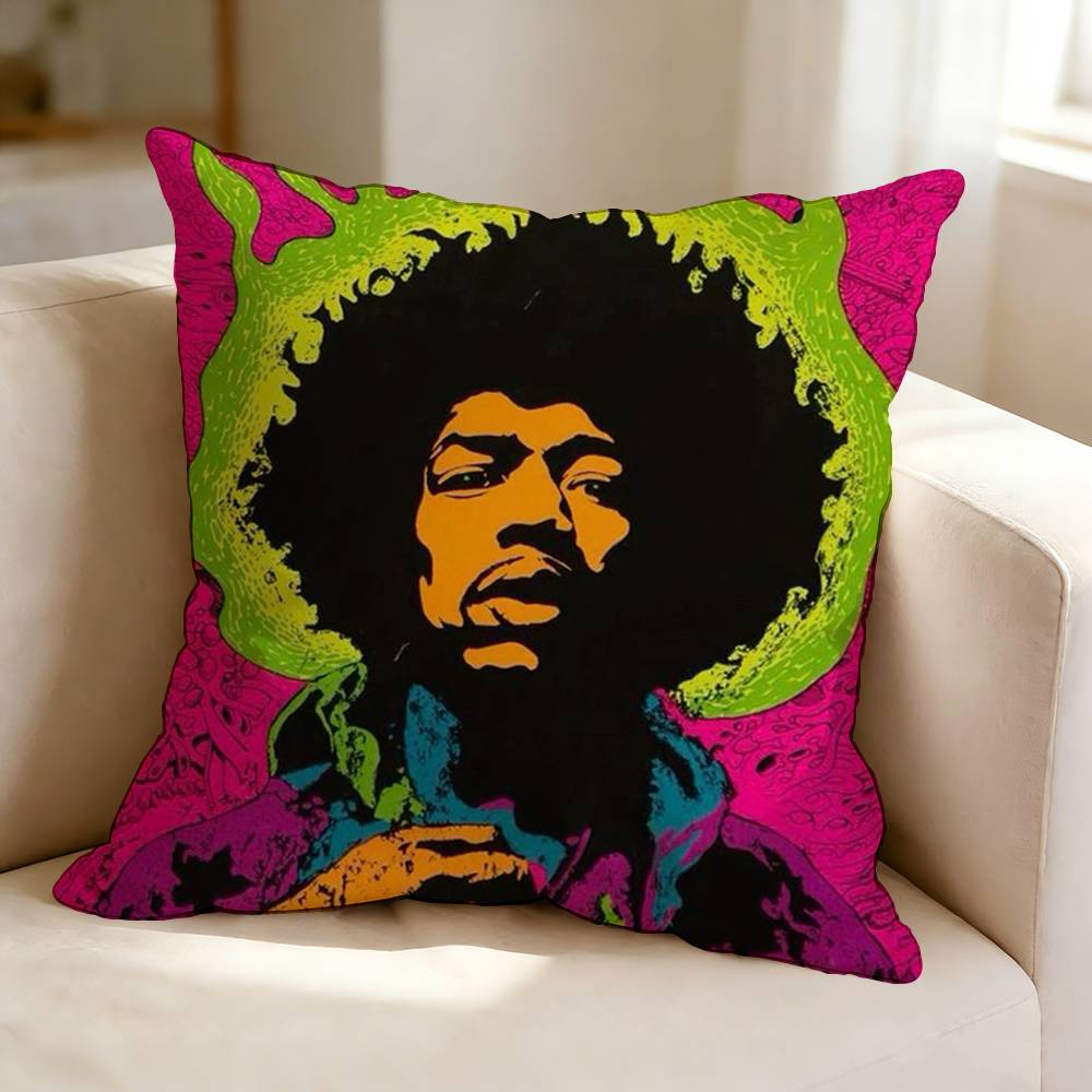 Retrostyle rock Performer JJimi HHendrix  Pillow Case Square DoubleSided Sofa Cushion Cover Bedroom Bedside Pillow