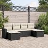 Vidaxl 6-Cz. Set di Mobili da Giardino con Cuscini, Polyrattan Nero