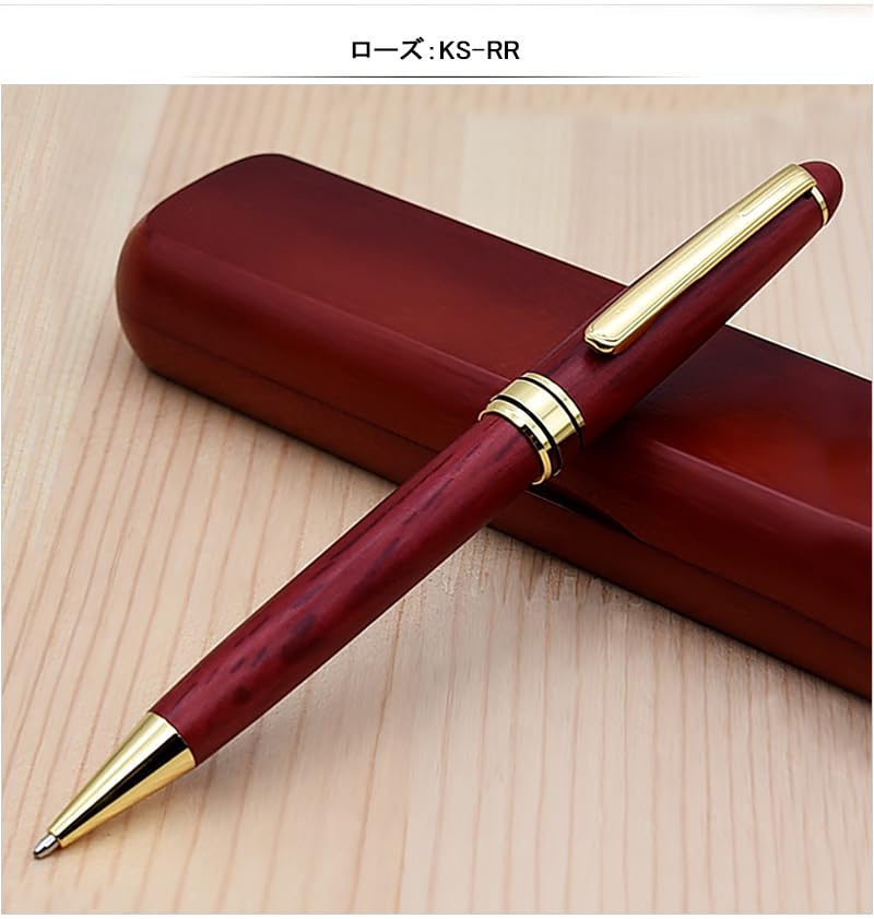 Ducale Wooden Ballpoint Pen with Copper Rose GT Barrel, Oil-Based