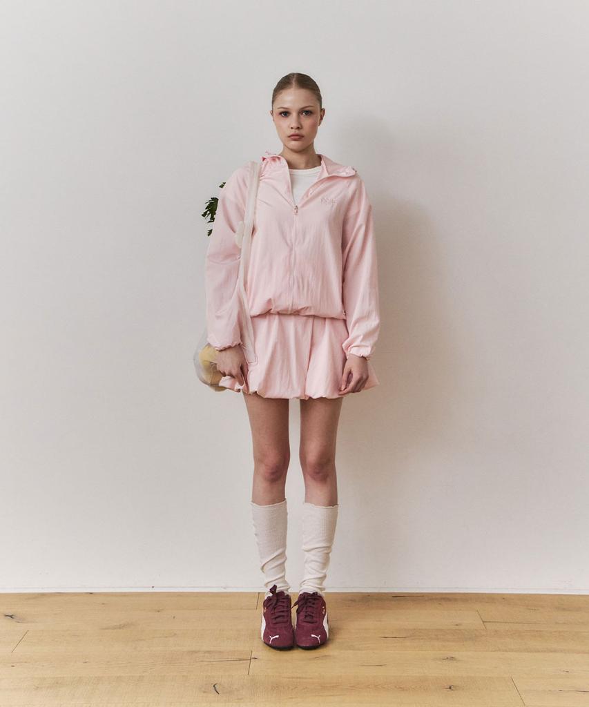 Une Sheer Balloon Mini Skirt_Baby Pink
