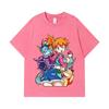 275 GSM Washed T-shirts 100% Cotton Pokemon V17 Misty Print Unisex Heavy Cotton T Shirt