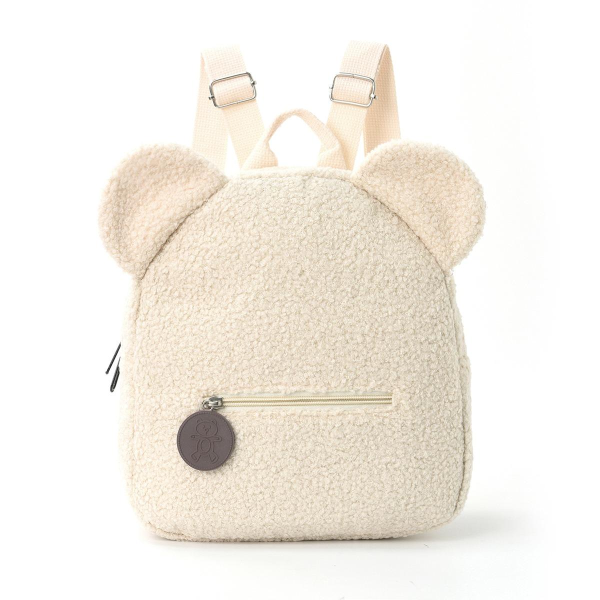 

Foreign trade plush backpack 2026 new popular fashi casual ears bear backpack carto children s backpack бежевый