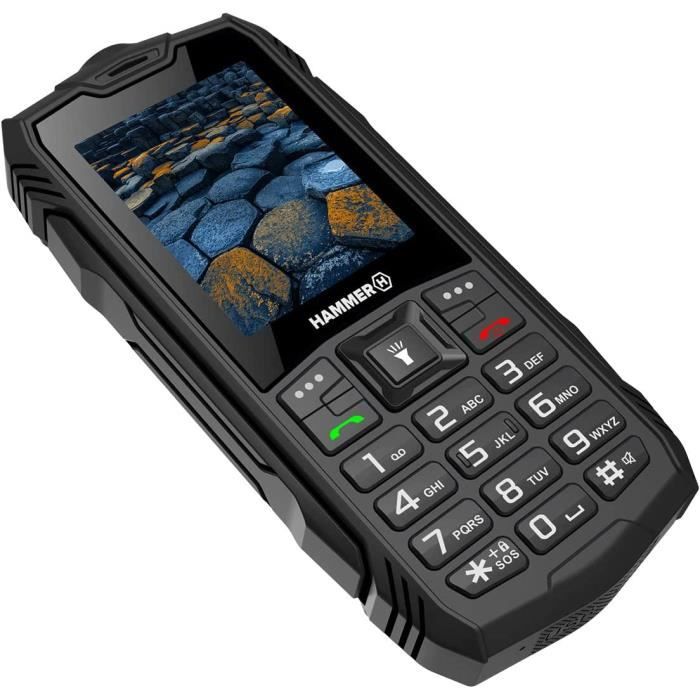 Nerozbitný mobilní telefon Hammer Basalt odblokovaný - Dual SIM - Černý - 2,4" - Baterie 1200 mAh