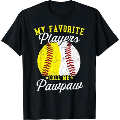 Funny My Favorite Baseball Softball Player Calls Me Pawpaw T-Shirt(1)