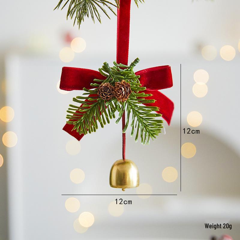 LED Flickering Christmas Bell Ornament with Bow for Tree, Wreath, or Door Decor