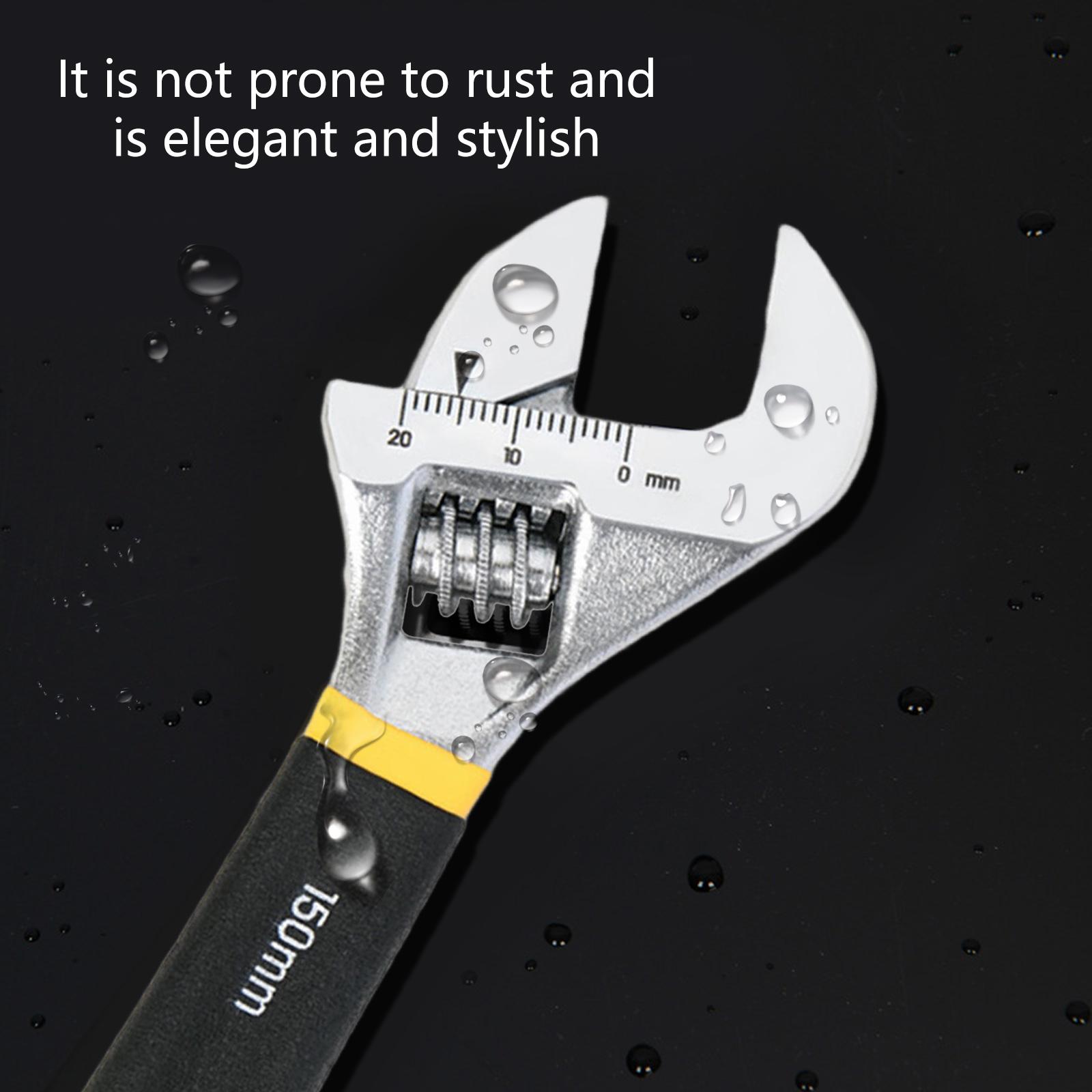 

6inch Universal Multifunction Activity Handle Large Opening Adjustable Wrench For Car Repair Plumbing Installation 1