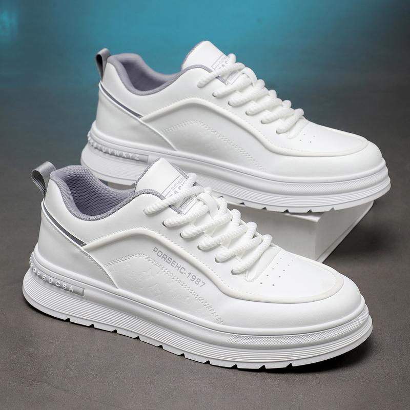 New Trendy Versatile Cloth Shoes Men's Spring New Breathable White Shoes Men's Sports and Leisure Board Shoes Trendy Shoes