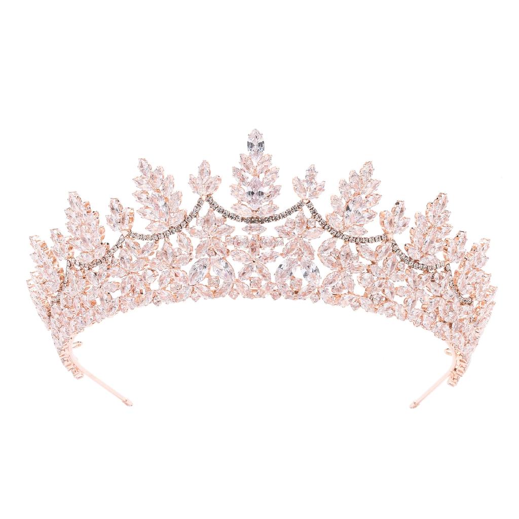 ROMANTIC New Wholesale 3A Zircon Tiara Crown Princess Wedding Bridal Crowns Tiaras