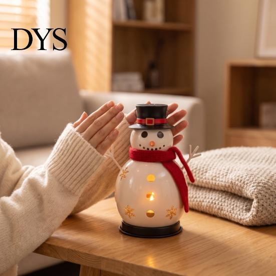 Indoor Party Atmosphere Decor Christmas Snowman Candle Holder, Iron Tealight Stand for Tabletop Decor, Unique Holiday Gift Family Festive Centerpiece