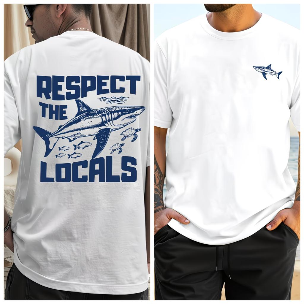 Funny Respect The Locals Unisexs T Shirt Cotton Tee Unisex Summer Novelty Oversize Humor Top Casual Trendy Loose Harajuku ONeck