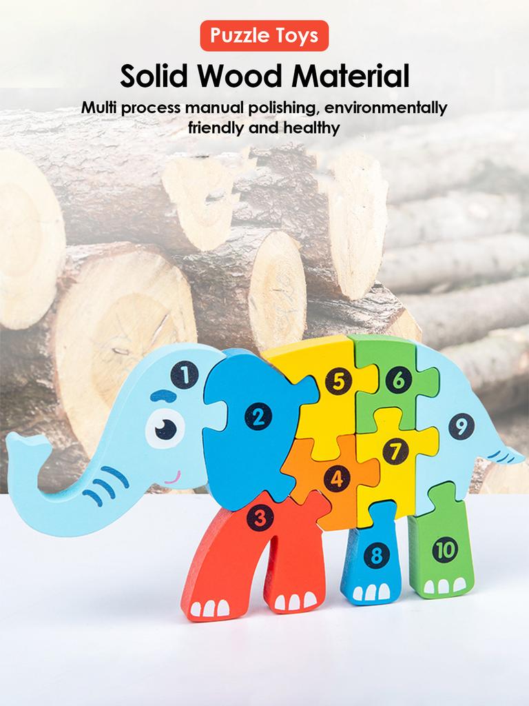 3D Holz Puzzles Pädagogisches Cartoon Tiere Frühen Lernen Kognition Intelligenz Puzzle Spiel Für Kinder Spielzeug