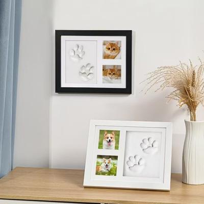 Decoration Clay Mold Pet Paw Print Memorial Set Photo Frame Pet Memorial Gift DIY Pet Paw Print Kit Paw Print Photo Frame Pet