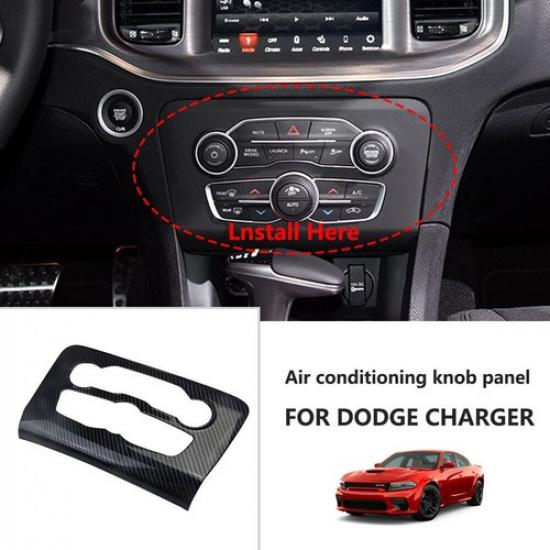 Carbon Fiber interior Central Control A/C Panel Cover Trim For Dodge Charger